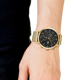 Buy Shop Lacoste Replay Chronograph Black Dial Gold Steel Strap Watch for Men - 2011195 USA Online