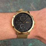 Buy Shop Lacoste Replay Chronograph Black Dial Gold Steel Strap Watch for Men - 2011195 USA Online