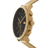 Buy Shop Lacoste Replay Chronograph Black Dial Gold Steel Strap Watch for Men - 2011195 USA Online