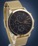 Buy Shop Lacoste Replay Chronograph Black Dial Gold Steel Strap Watch for Men - 2011195 USA Online