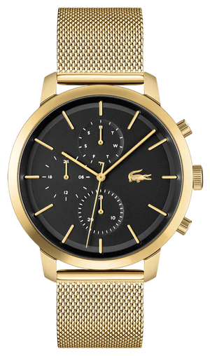 Buy Shop Lacoste Replay Chronograph Black Dial Gold Steel Strap Watch for Men - 2011195 USA Online