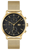 Buy Shop Lacoste Replay Chronograph Black Dial Gold Steel Strap Watch for Men - 2011195 USA Online