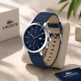 Buy Shop Lacoste Replay Chronograph Blue Dial Blue Leather Strap Watch for Men - 2011176 USA Online