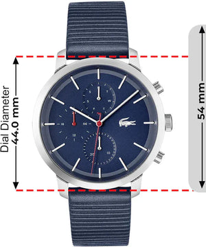 Buy Shop Lacoste Replay Chronograph Blue Dial Blue Leather Strap Watch for Men - 2011176 USA Online
