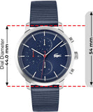 Buy Shop Lacoste Replay Chronograph Blue Dial Blue Leather Strap Watch for Men - 2011176 USA Online