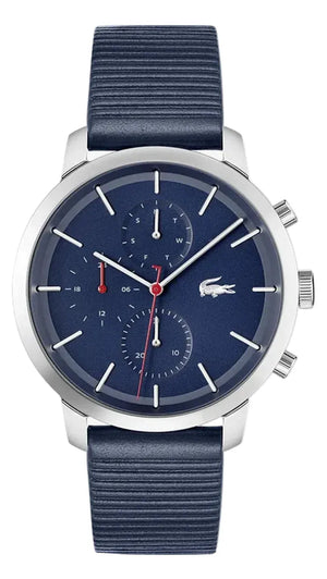 Buy Shop Lacoste Replay Chronograph Blue Dial Blue Leather Strap Watch for Men - 2011176 USA Online