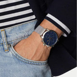Buy Shop Lacoste Replay Chronograph Blue Dial Silver Mesh Strap Watch for Men - 2011256 USA Online