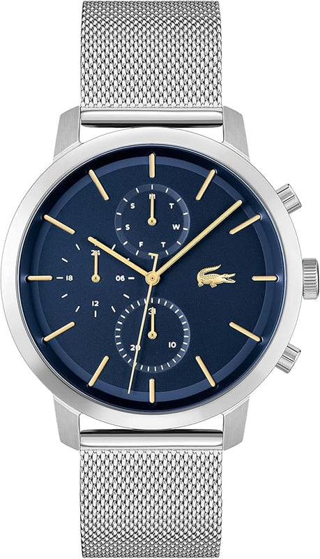 Buy Shop Lacoste Replay Chronograph Blue Dial Silver Mesh Strap Watch for Men - 2011256 USA Online