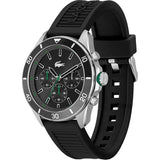 Buy Shop Lacoste Tiebreaker Chronograph Black Dial Black Silicone Strap Watch for Men - 2011152 USA Online