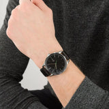 Buy Shop Lacoste Vienna Black Dial Black Leather Strap Watch for Men - 2011047 USA Online