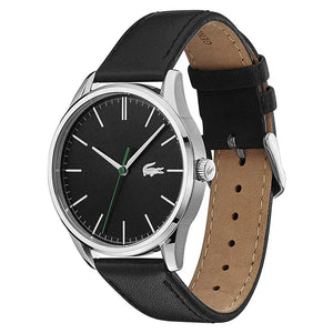 Buy Shop Lacoste Vienna Black Dial Black Leather Strap Watch for Men - 2011047 USA Online