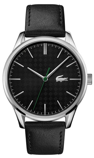 Buy Shop Lacoste Vienna Black Dial Black Leather Strap Watch for Men - 2011047 USA Online