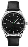 Buy Shop Lacoste Vienna Black Dial Black Leather Strap Watch for Men - 2011047 USA Online