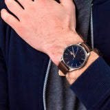 Buy Shop Lacoste Vienna Blue Dial Brown Leather Strap Watch for Men - 2011046 USA Online