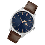 Buy Shop Lacoste Vienna Blue Dial Brown Leather Strap Watch for Men - 2011046 USA Online