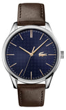 Buy Shop Lacoste Vienna Blue Dial Brown Leather Strap Watch for Men - 2011046 USA Online