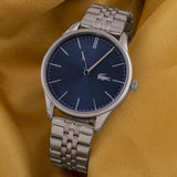 Buy Shop Lacoste Vienna Blue Dial Silver Steel Strap Watch for Men - 2011049 USA Online