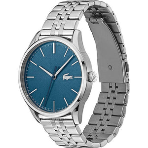 Buy Shop Lacoste Vienna Blue Dial Silver Steel Strap Watch for Men - 2011049 USA Online