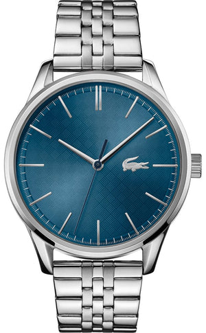 Buy Shop Lacoste Vienna Blue Dial Silver Steel Strap Watch for Men - 2011049 USA Online
