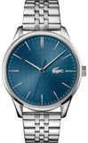 Buy Shop Lacoste Vienna Blue Dial Silver Steel Strap Watch for Men - 2011049 USA Online