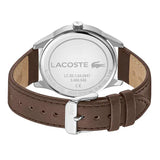 Buy Shop Lacoste Vienna Grey Dial Brown Leather Strap Watch for Men - 2011045 USA Online