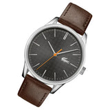 Buy Shop Lacoste Vienna Grey Dial Brown Leather Strap Watch for Men - 2011045 USA Online