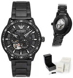 Buy Shop Emporio Armani Meccanico Automatic Black Dial Black Steel Strap Watch For Men - AR60054 USA Online