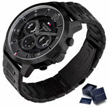 Buy Shop Tommy Hilfiger Classic Chronograph Black Dial Black Steel Strap Watch For Men - 1710494 USA Online