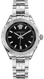 Buy Shop Versace Hellenyium Black Dial Silver Steel Strap Watch for Women - V12020015 USA Online