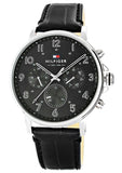 Tommy Hilfiger Daniel Black Dial Black Leather Strap Watch for Men - 1710381