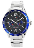 Buy Shop Tommy Hilfiger Erik Chronograph Blue Dial Silver Steel Strap Watch for Men - 1791366 USA Online