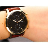 Buy Shop Fossil Townsman Chronograph Black Dial Brown Leather Strap Watch for Men - FS5338 USA Online