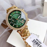 Buy Shop Michael Kors Parker Chronograph Green Dial Gold Steel Strap Watch for Women - MK6263 USA Online