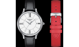 Buy Shop Tissot Bella Ora Round White Dial Black Leather Strap Watch For Women - T103.210.16.018.00 USA Online