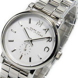 Buy Shop Marc Jacobs Baker White Dial Silver Steel Strap Watch for Women - MBM3246 USA Online