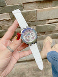 Buy Shop Guess Glitz Pride Limited Edition White Dial White Rubber Strap Watch for Women - GW0407L4 USA Online