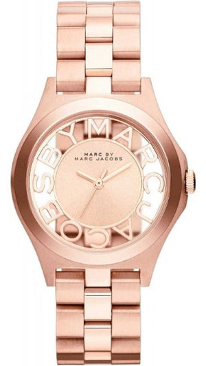 Buy Shop Marc Jacobs Henry Rose Gold Dial Rose Gold Steel Strap Watch for Women - MBM3293 USA Online