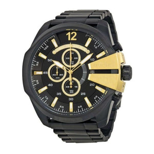Buy Shop Diesel Mega Chief Chronograph Black Dial Black Steel Strap Watch For Men - DZ4338 USA Online