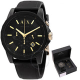 Buy Shop Armani Exchange Outerbanks Chronograph Black Dial Black Steel Strap Watch For Men - AX7105 USA Online