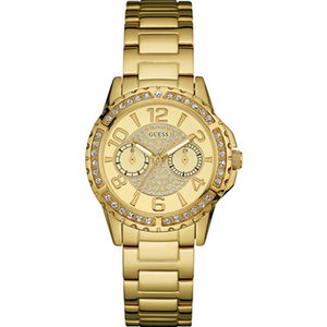Buy Shop Guess Sassy Analog Quartz Gold Dial Gold Steel Strap Watch For Women - W0705L2 USA Online