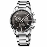 Calvin Klein City Chronograph Black Dial Silver Steel Strap Watch for Men - K2G27143