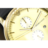 Buy Shop Emporio Armani Gianni Beige Dial Grey Leather Strap Watch For Men - AR0386 USA Online
