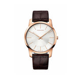 Buy Shop Calvin Klein City Silver Dial Brown Leather Strap Watch For Men - K2G21629 USA Online