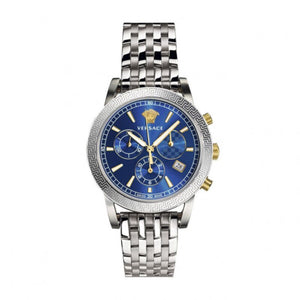 Buy Shop Versace Sport Tech Chronograph Blue Dial Silver Steel Strap Watch for Men - VELT00219 USA Online