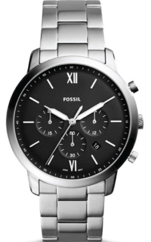 Buy Shop Fossil Neutra Chronograph Black Dial Silver Steel Strap Watch for Men - FS5384 USA Online