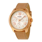 Buy Shop Fossil Cecile White Dial Beige Leather Strap Watch for Women - AM4532 USA Online