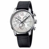 Buy Shop Calvin Klein City Chronograph Silver Dial Black Leather Strap Watch for Men - K2G271C6 USA Online