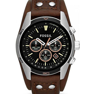 Buy Shop Fossil Coachman Chronograph Black Dial Brown Leather Strap Watch for Men - CH2891 USA Online
