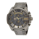 Diesel Mega Chief Chronograph Grey Dial Grey Steel Strap Watch For Men - DZ4466