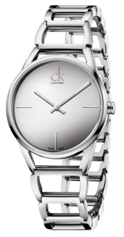 Buy Shop Calvin Klein Stately Silver Dial Silver Steel Strap Watch for Women - K3G23128 USA Online